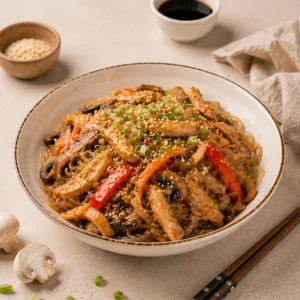 Салат Фунчоза с курицей и грибами